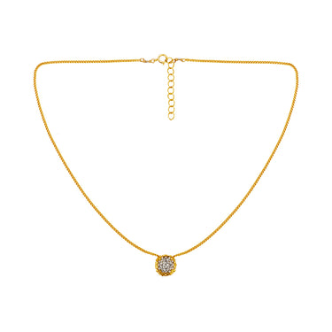 Collar Diamantes 1 Redondo Dorado Corto Gris